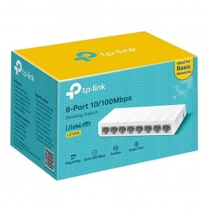 SWITCH 8 PORTAS TP-LINK, 10/100MBS, BRANCO - LS1008