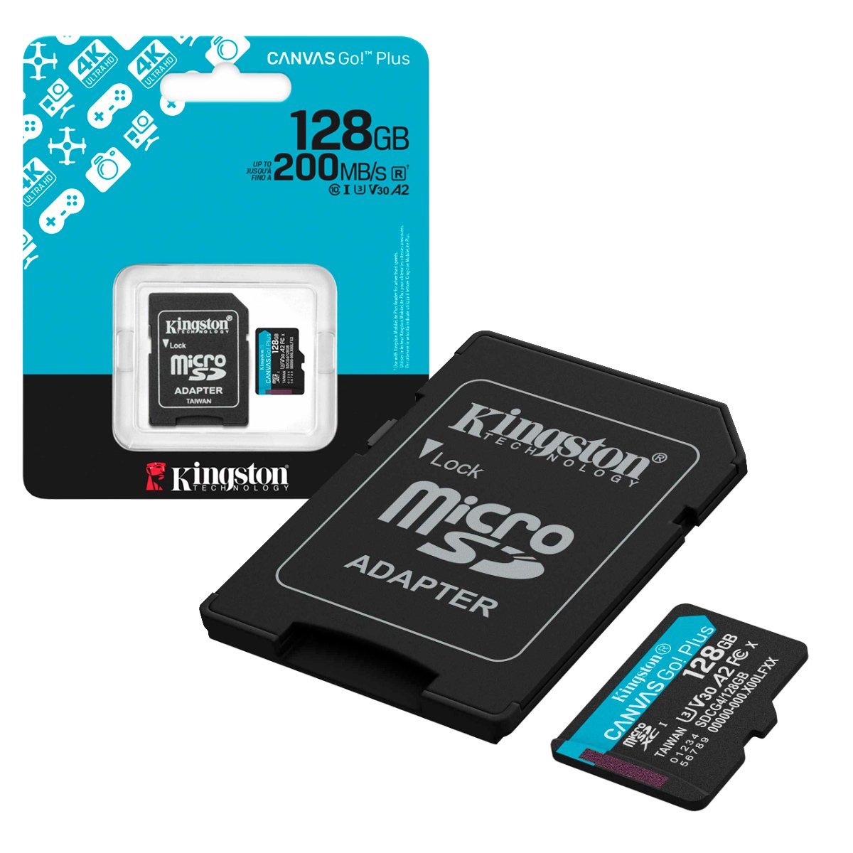 Cart-o-De-Memoria-128GB-Micro-Sdxc-Cl10-200mb-Canvas-Go-Plus-Sdcg4-128GB-Kingston_1773835425.jpg Cartão de Memória Kingston 128GB Micro SDXC CanvasSelect Plus + Adapt - SDCS2/128GB - Imagem 1