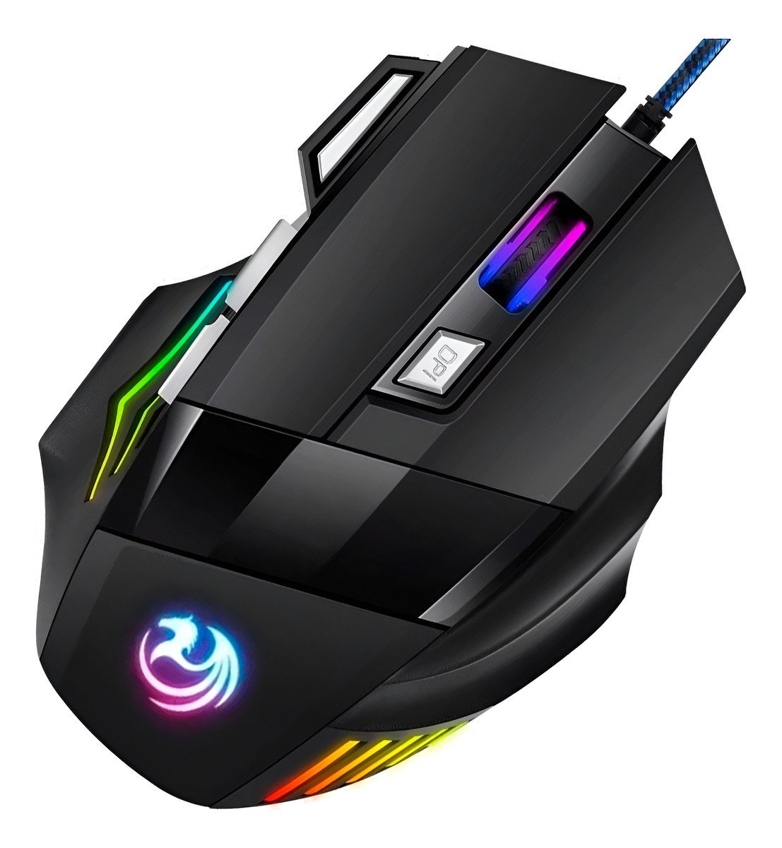 Mouse-Gamer-Para-Jogo-3-200-Dpi-ptico-Com-Luzes-LED-RGB-Usb_1770926695.jpg Suporte para mouse Cougar Bungee Gaming Bunker Black Edition - CGR-XXNB-MB1 - Imagem 1