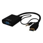 Cabo Adaptador PlusCable HDMI x VGA Fêmea + P2 - ADP-HDMIVGA20BK