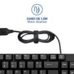 Teclado Básico Slim Tc193 Laser Usb Multi - Preto - Imagem 3